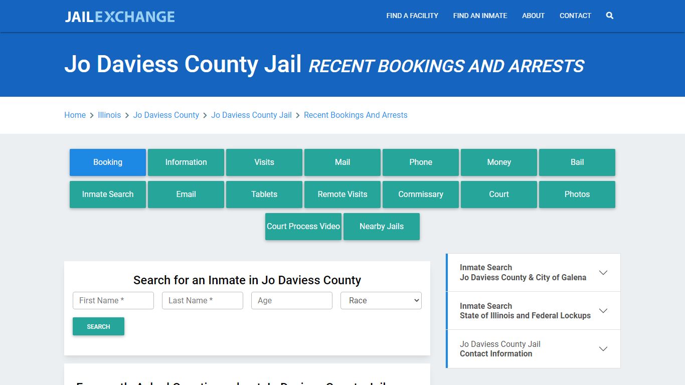 Jo Daviess County Jail Recent Bookings And Arrests